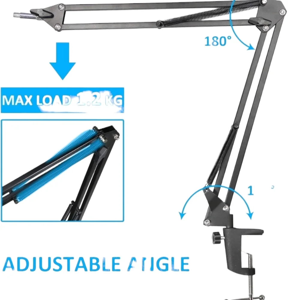 Ember Microphone Stand w/ Pop Filter Mic Suspension Boom Scissor Arm Stand